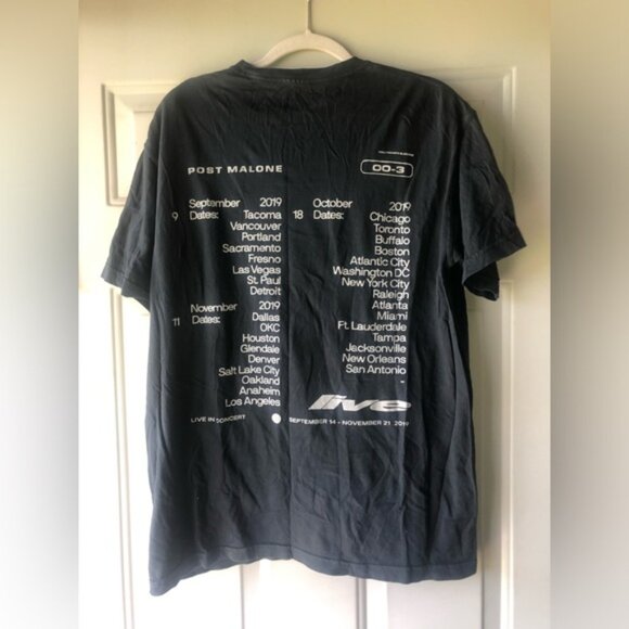 Post Malone Posty Co. black 2019 concert tee size M - Picture 3 of 3